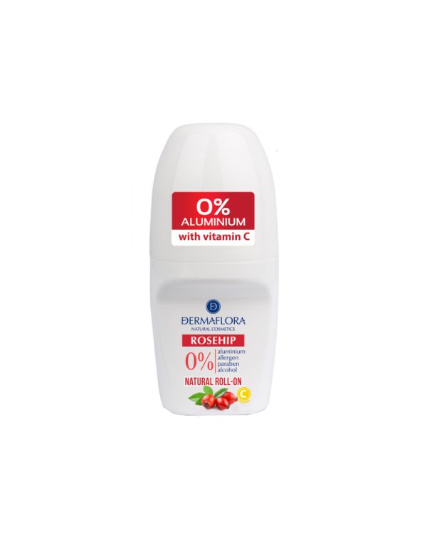 Deodorant roll-on Dermaflora 0% cu trandafir 50 ml