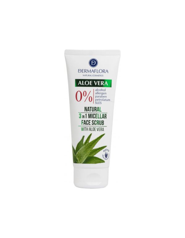 Scrub facial micelar Dermaflora 0% cu aloe vera 100 ml