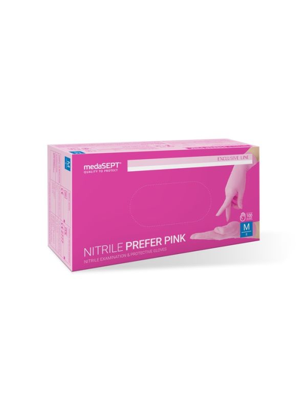 Mănușile din nitril medaSEPT® preferă roz, mănuși roz