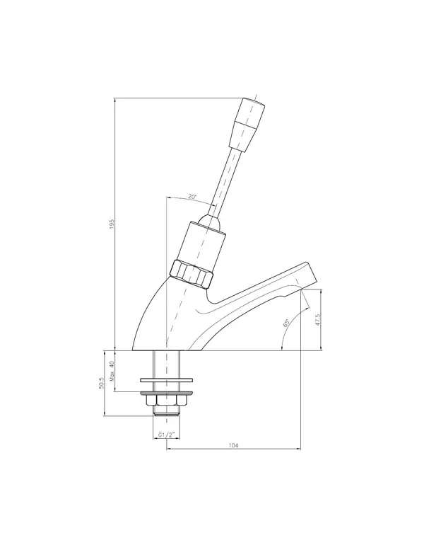 Temporizator lavoar pentru persoane cu dizabilitati cu maneta de control