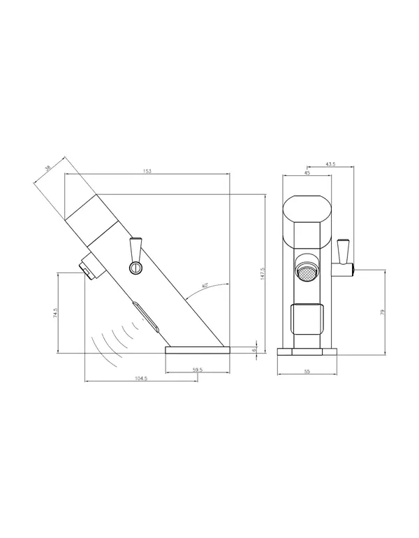 Robinet de chiuveta cu suport pentru 2 x 1/2" fotocelula DC