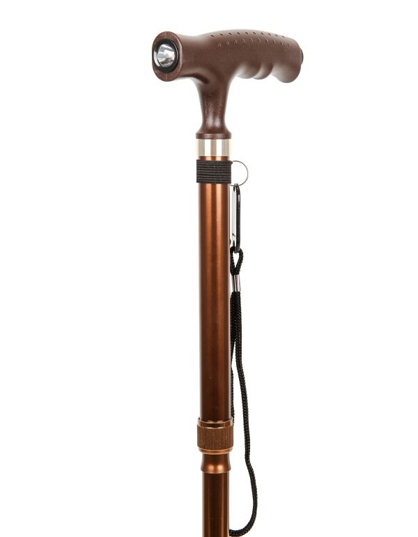 Baston de mers din bronz cu extensie de stabilizare si iluminare