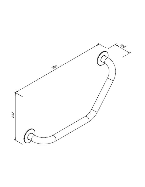 Balustradă din oțel inoxidabil lustruit cu unghi de 130° pentru persoanele cu dizabilități