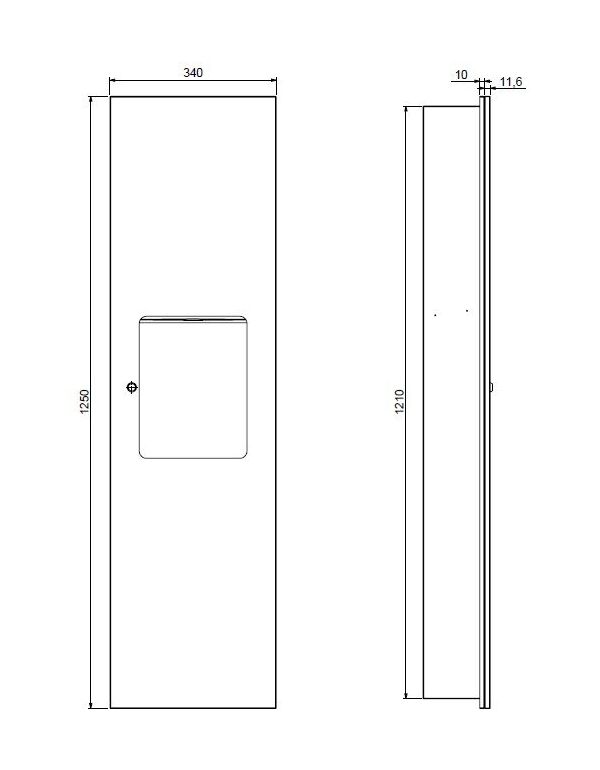 Set încorporat Faneco HIT; distribuitor prosoape hârtie ZZ 400 coli + coș ascuns 20 l