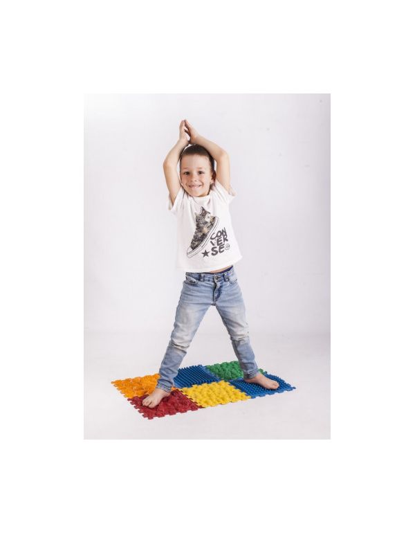 Saltea ortopedică de masaj Puzzle „Mix” 6 elemente