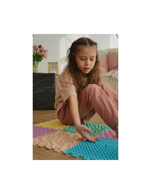 Saltea de masaj Puzzle Mix Pastel 6 elemente