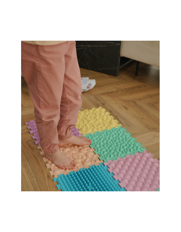 Saltea de masaj Puzzle Mix Pastel 6 elemente