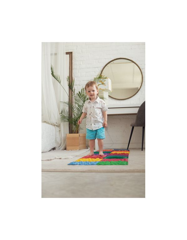 Saltea ortopedică de masaj Puzzle „Mix” 8 elemente