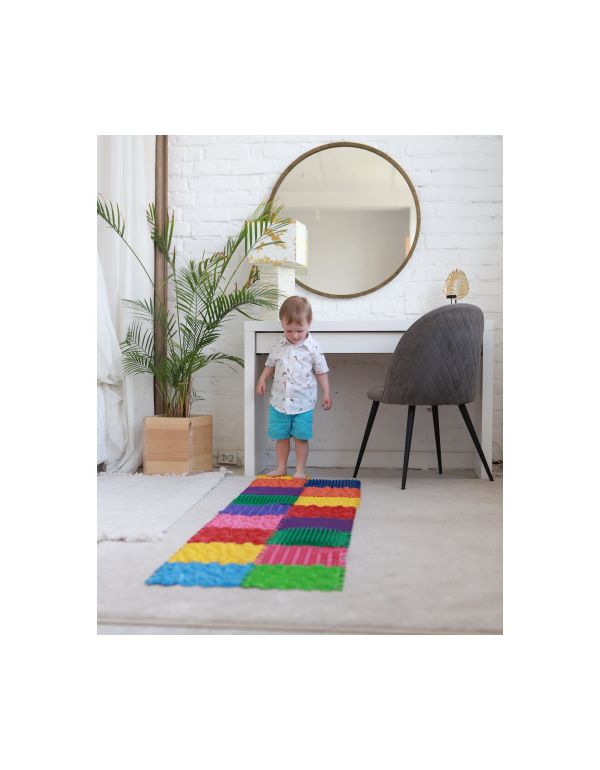 Covor de masaj senzorio-motor Puzzle „Mega Mix” 16 elemente